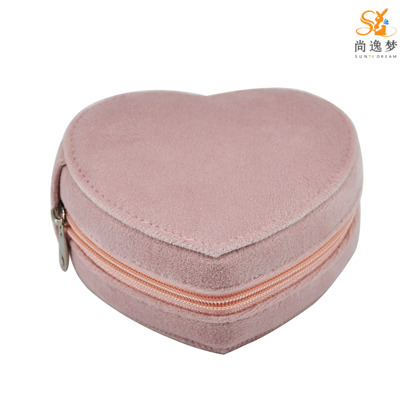 Love Heart Shape Velvet Women Girls Gift Jewelry Box